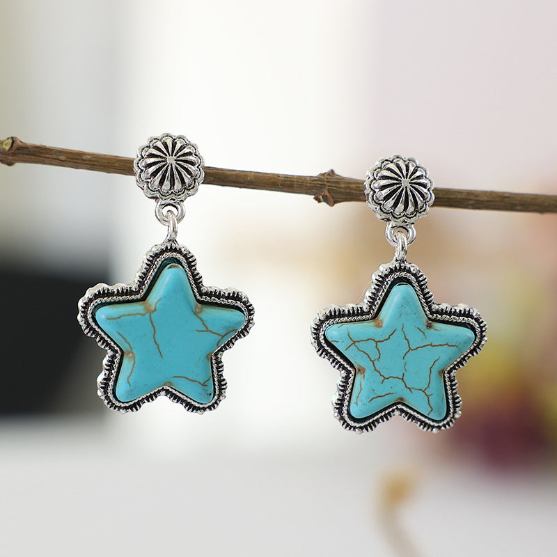 Western Turquoise Cross Earrings - product image 3