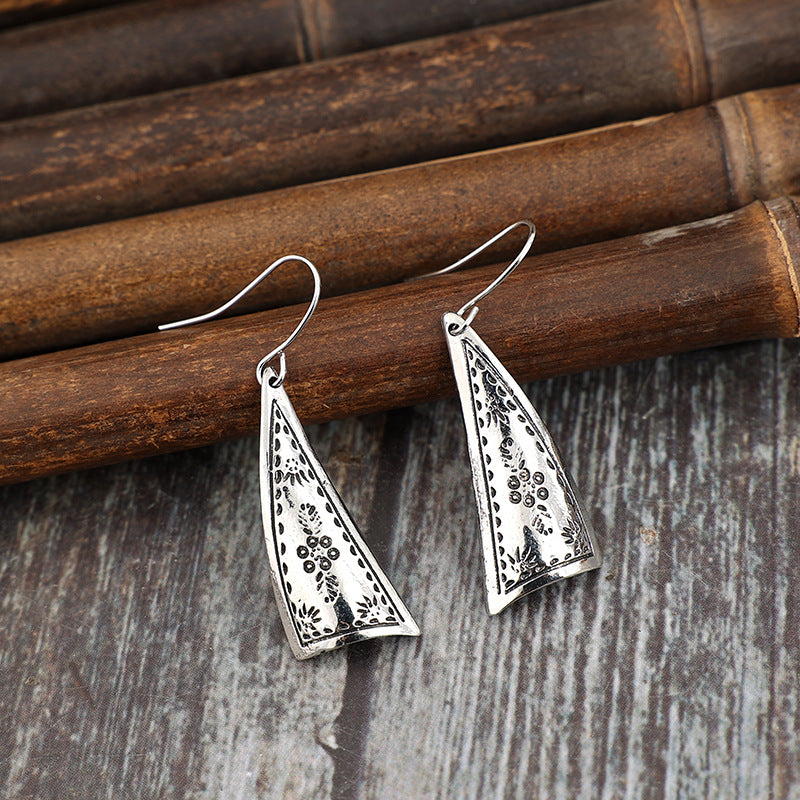 Boho Vintage Geometric Floral Cross Earrings - product image 11