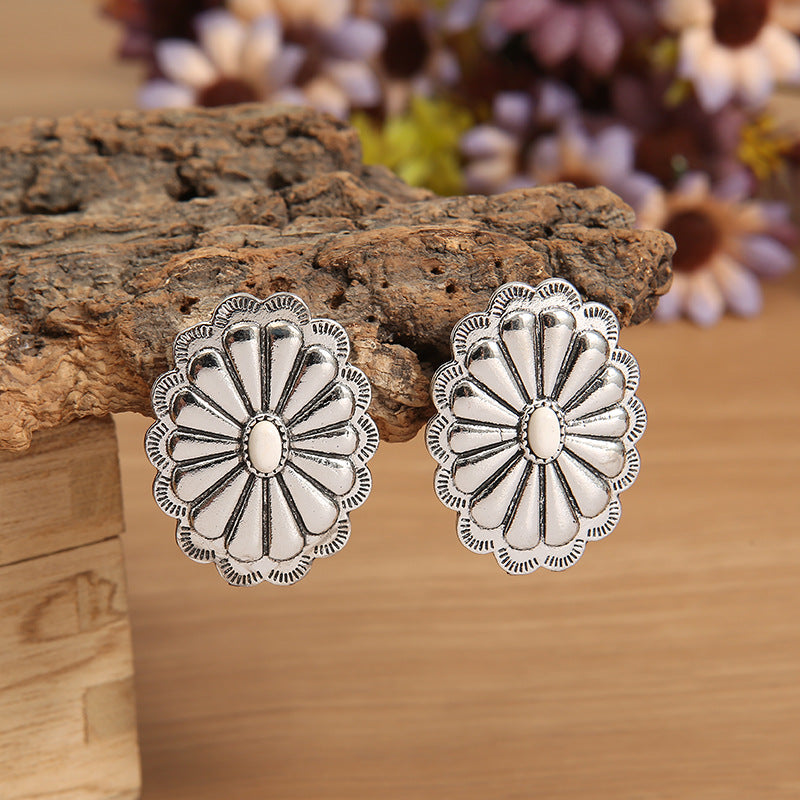 Turquoise Boho Vintage Statement Cross Earrings for Women - product image 3