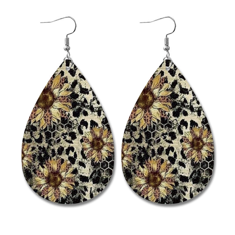 Western Vintage Cross Leather Earrings - product image 3