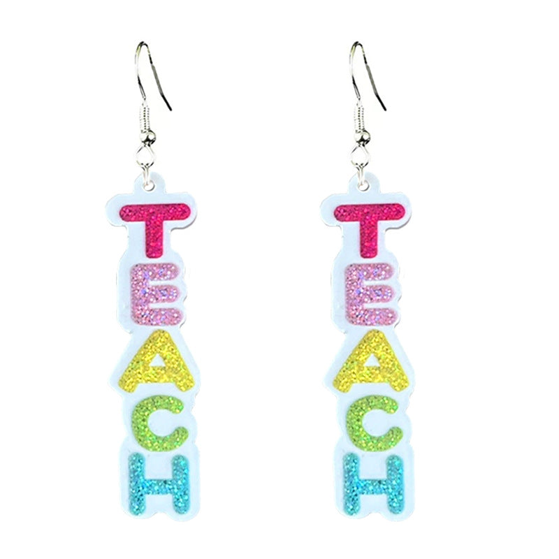 Supply Teacher Thanksgiving Earrings Sparkling and Shining for the