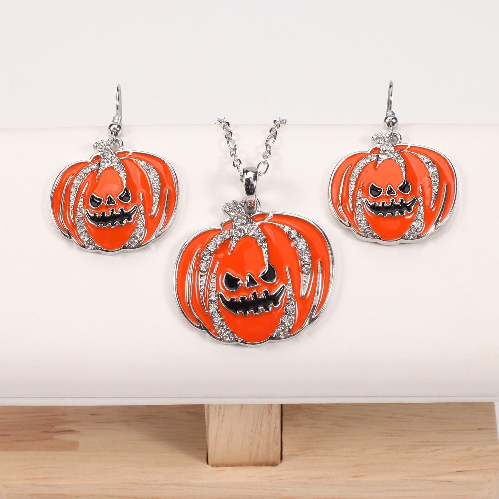 Halloween Necklace and Earring Set with Pumpkin - Screaming Skull - Ghost - - product image 3
