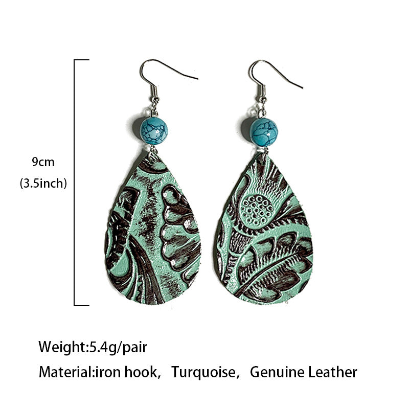 Western Turquoise Vintage Horse Cross Earrings - product image 4