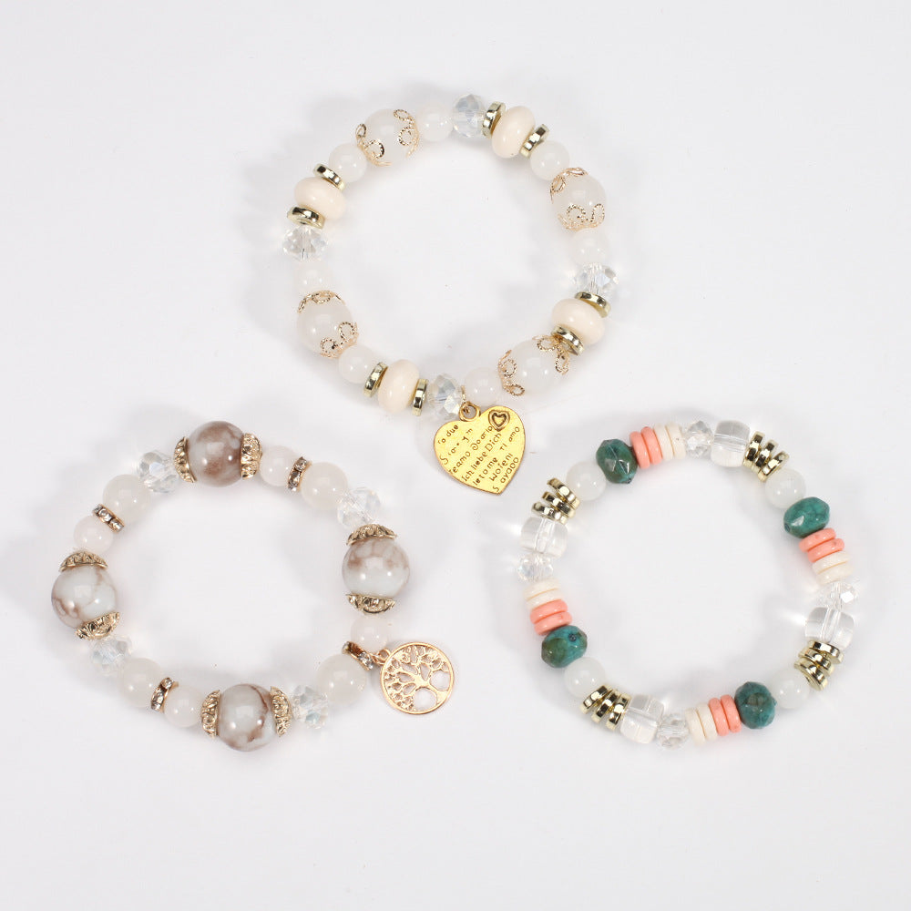 Boho Heart Cross Beaded Necklace