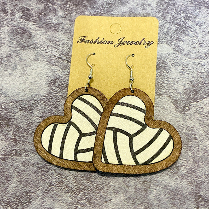 Heart Cross Wood Earrings - product image 9