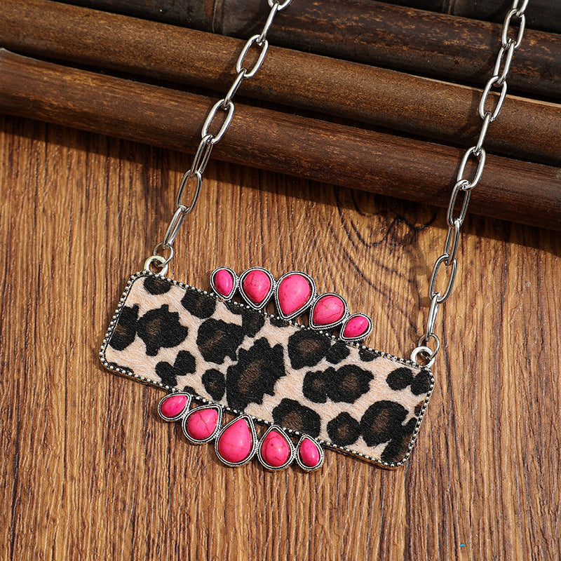 Turquoise Boho Vintage Geometric Necklace - product image 3