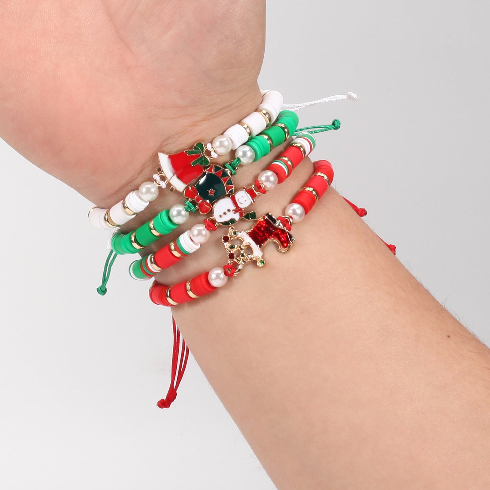 Christmas Bracelet Braided Adjustable Bracelet Snowman - Christmas Tree - - product image 27
