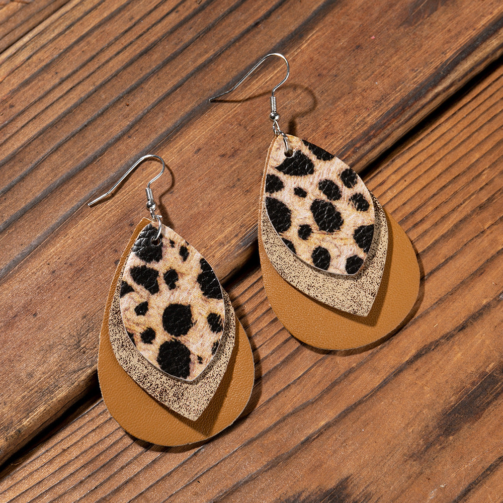 Vintage Cross Leather Earrings - product image 8
