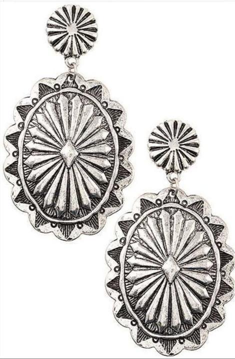 Western Vintage Geometric Cross Earrings - product image 2