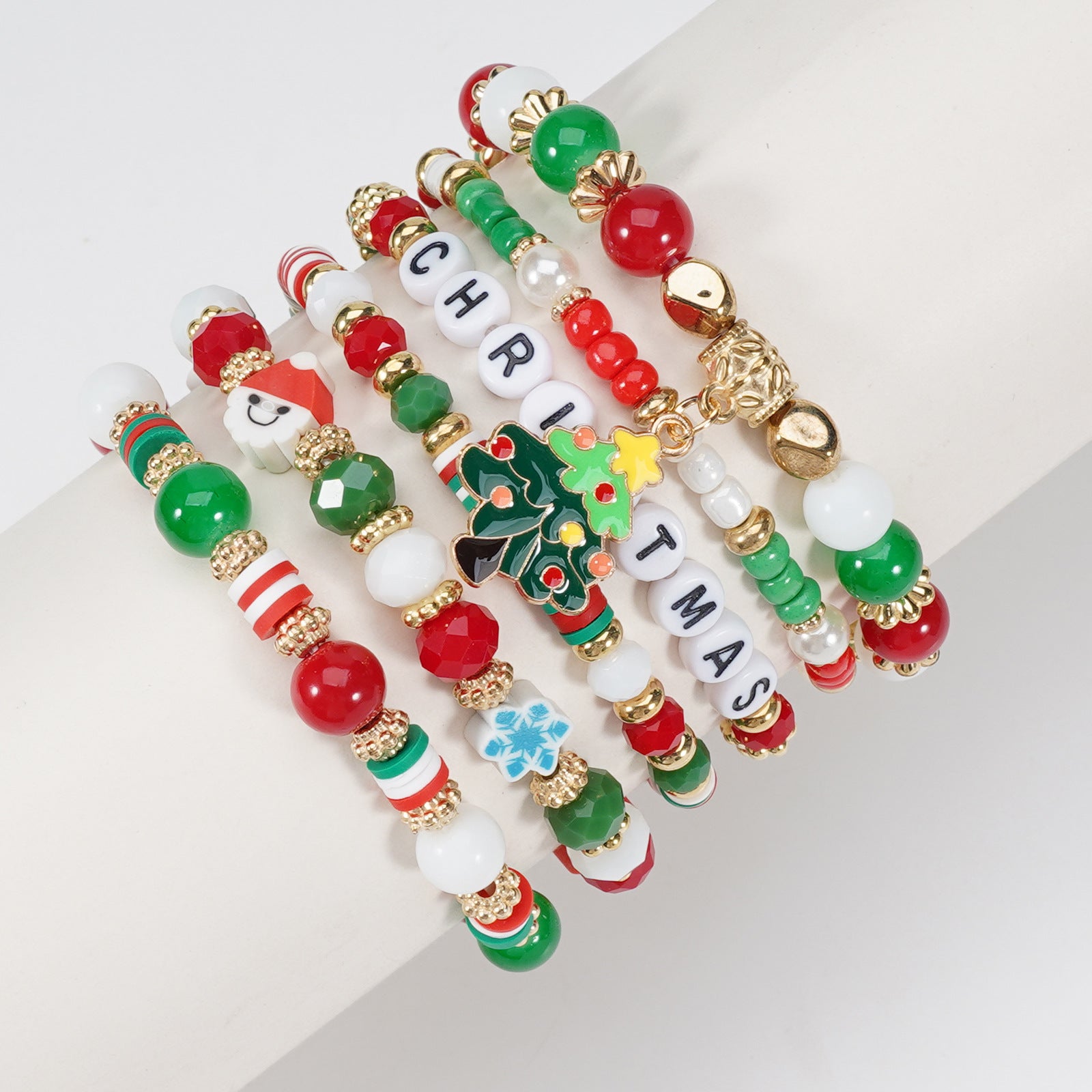 Christmas Bracelet Snowman Handmade Christmas Tree Santa Claus Reindeer