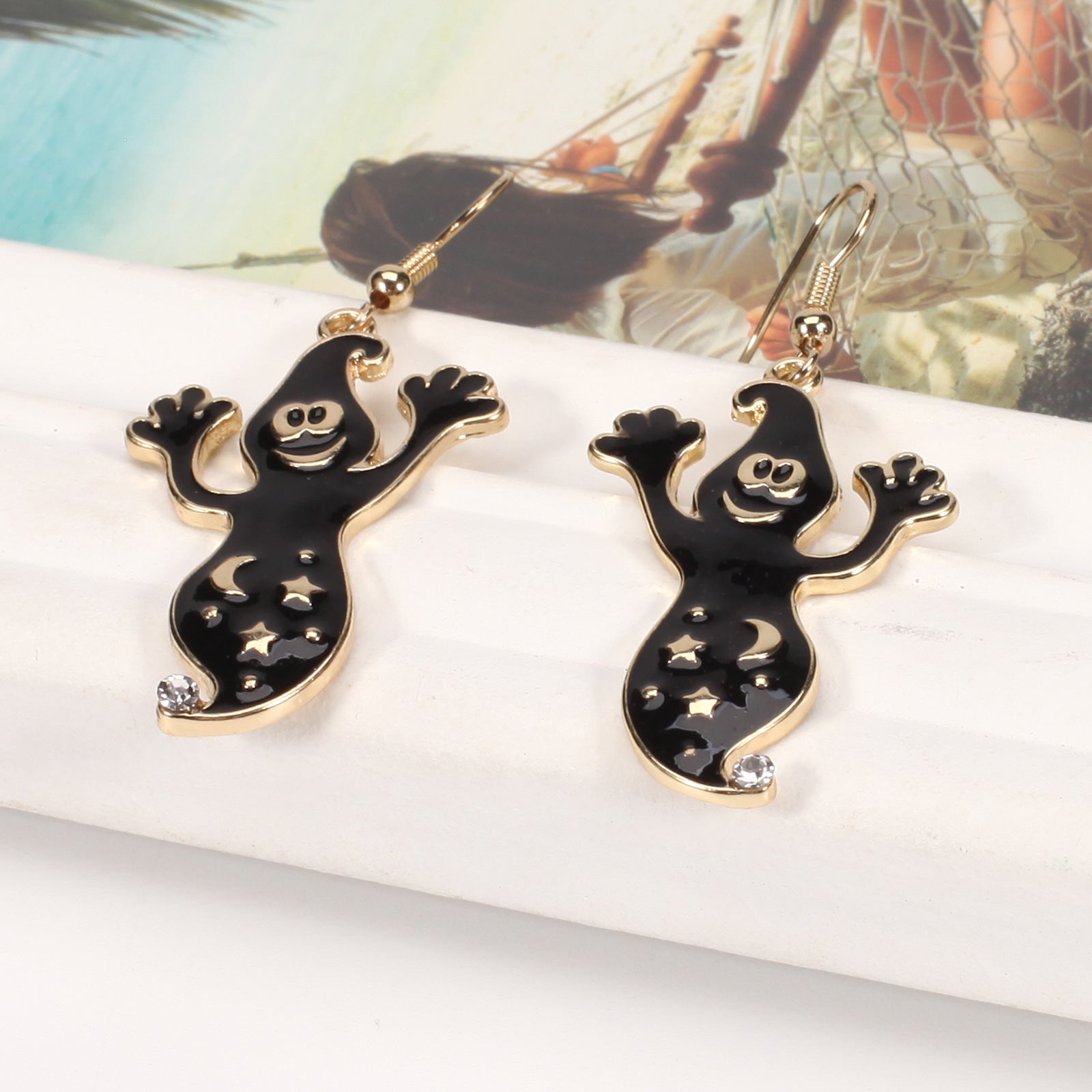 Pumpkin Hat Ghost Skull Bat Spider Web Pattern Earrings Halloween Party Ear - product image 31