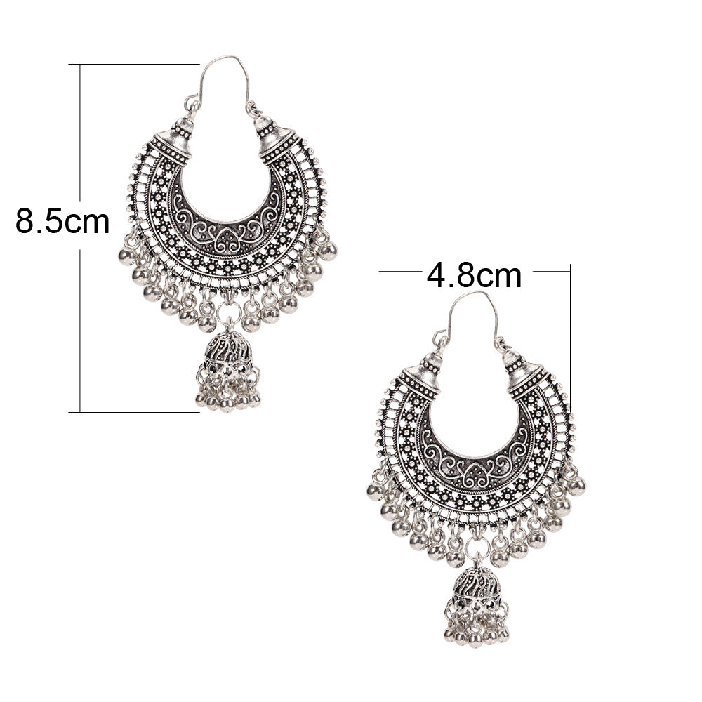 Vintage Statement Floral Moon Earrings - product image 3