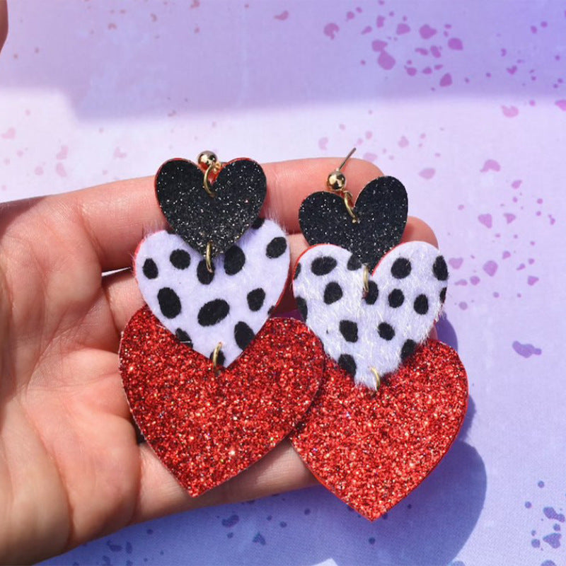 Heart Cross Leather Earrings - product image 11