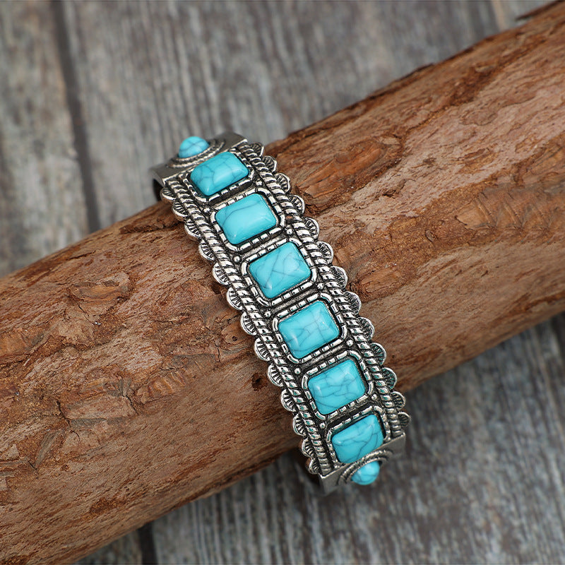Turquoise Boho Vintage Geometric Cross Bracelet for Women - product image 2