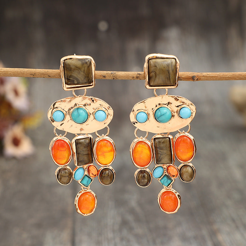 Turquoise Vintage Cross Earrings for Women - product image 1