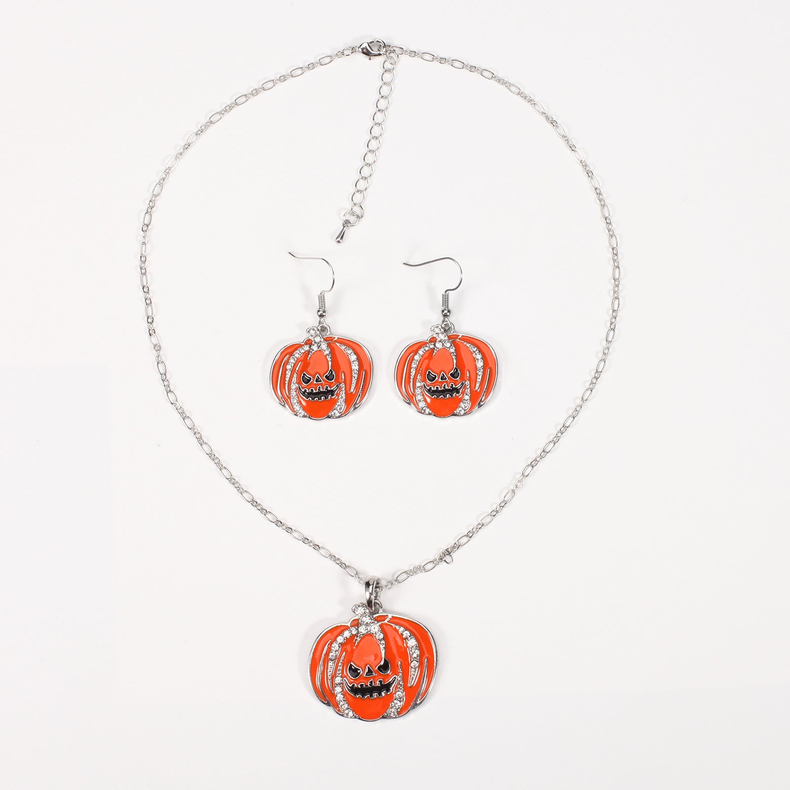 Halloween Necklace and Earring Set with Pumpkin - Screaming Skull - Ghost - - product image 4