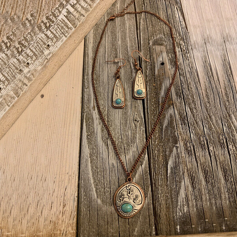 Turquoise Vintage Cactus Jewelry Set - product image 7