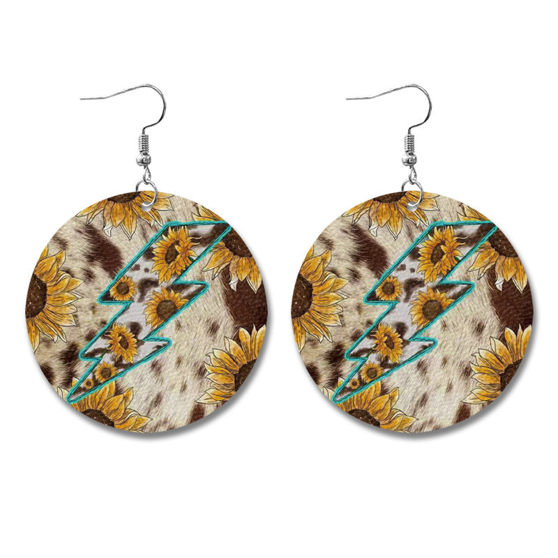 Western Vintage Cross Leather Earrings - product image 5