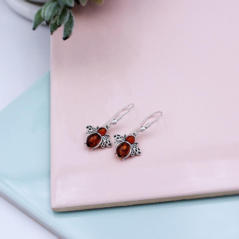 Cross Bee Crystal Earrings - product image 3