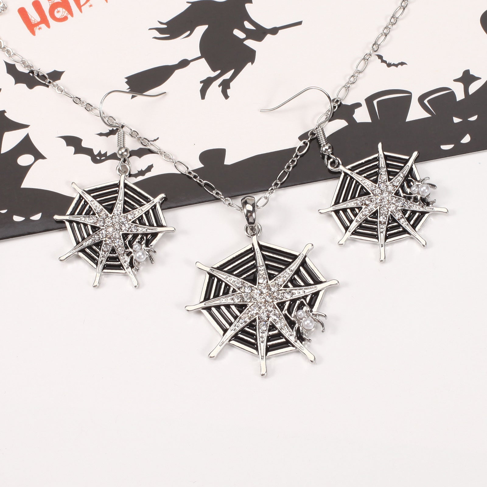 Halloween Necklace and Earring Set with Pumpkin - Screaming Skull - Ghost - - product image 34