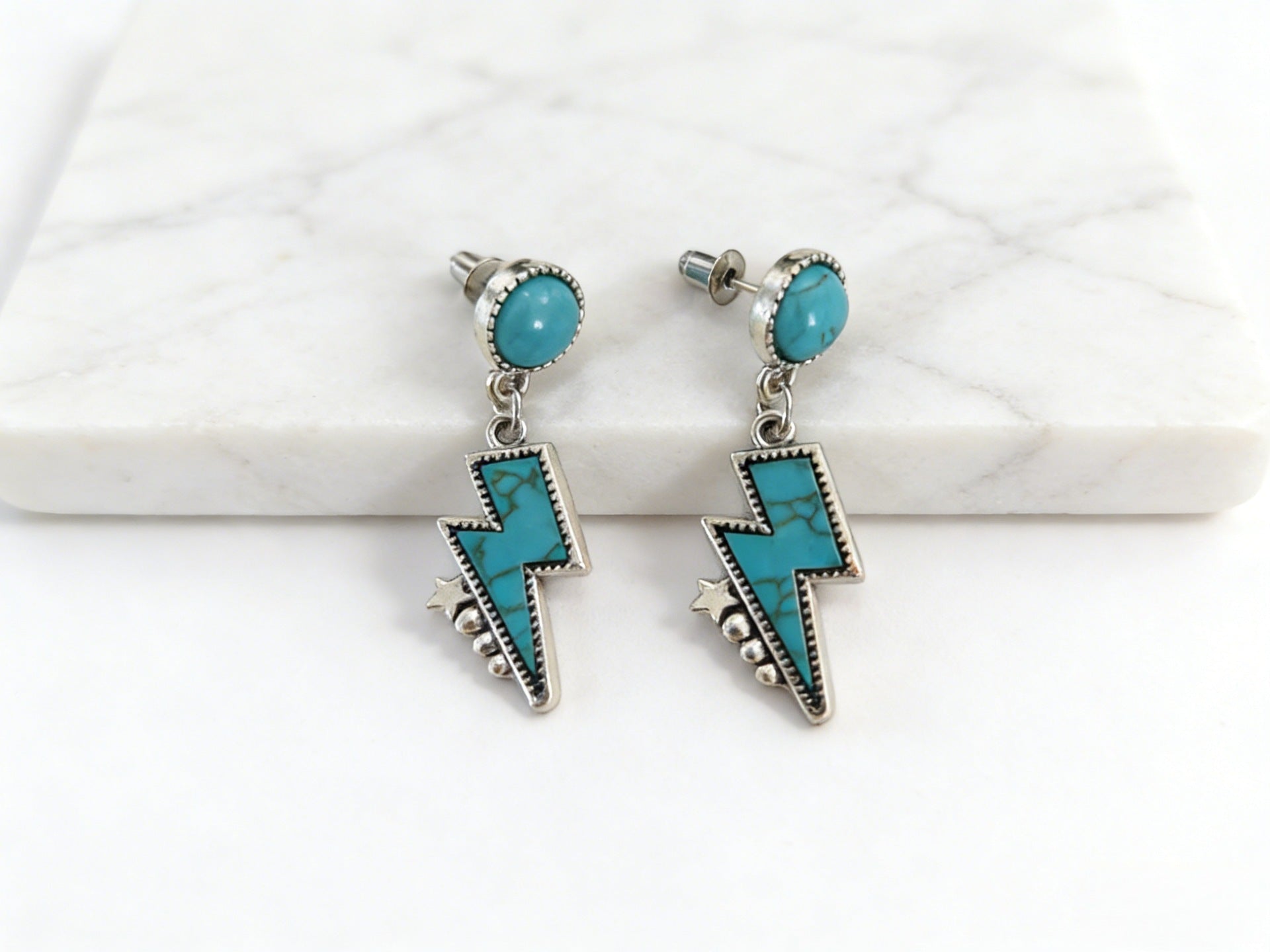Turquoise Statement Cross Earrings - product image 11