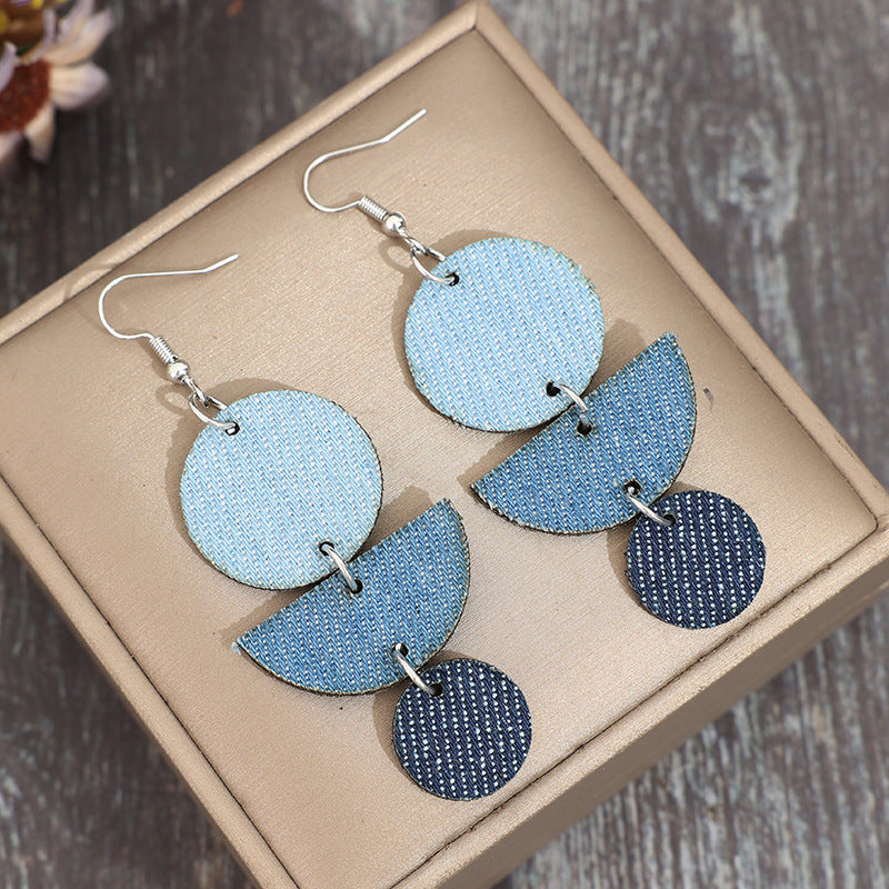 Geometric Cross Leather Earrings for Women - product image 21