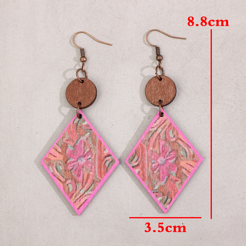 Boho Vintage Cross Wood Earrings - product image 4