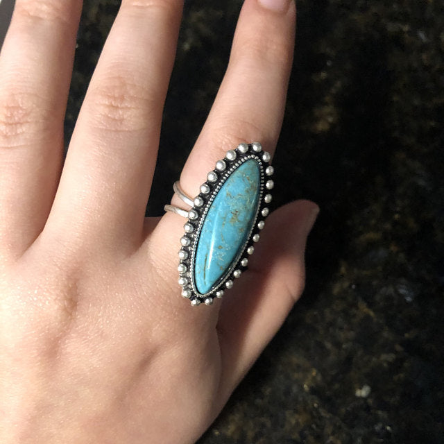 Turquoise Vintage Statement Cross Ring