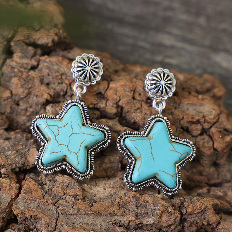 Western Turquoise Cross Earrings - product image 5