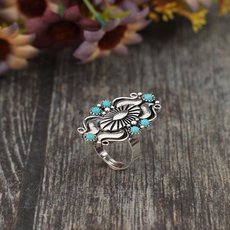 Turquoise Boho Cross Ring - product image 8