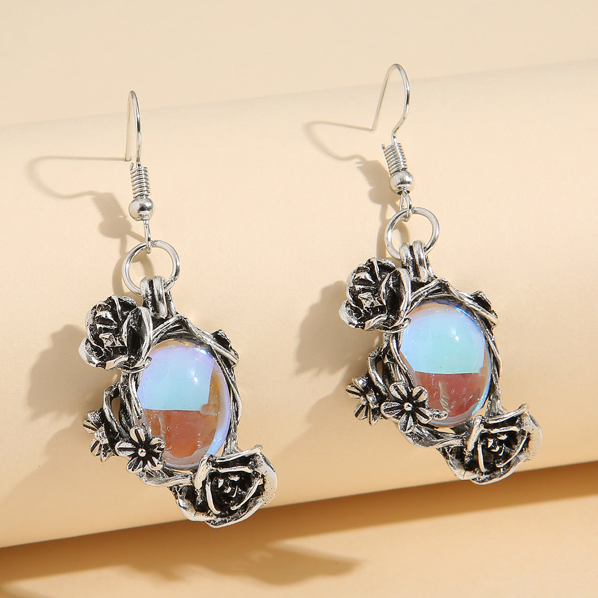 Vintage Floral Moon Cross Earrings - product image 1