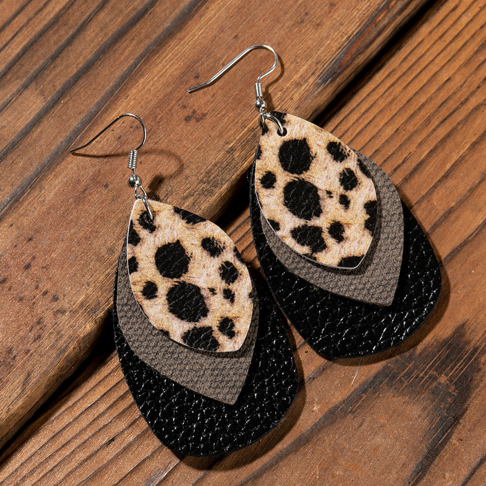 Vintage Cross Leather Earrings - product image 2