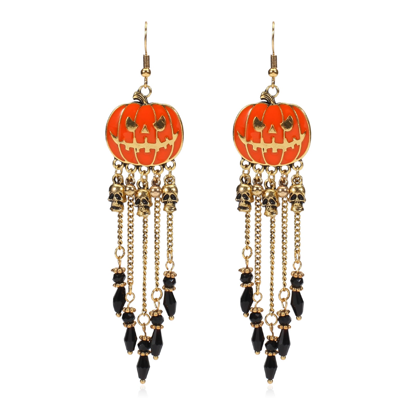 Halloween Earrings Pumpkin Hat Ghost Skull Bat Spider Web Pattern Earrings - product image 5