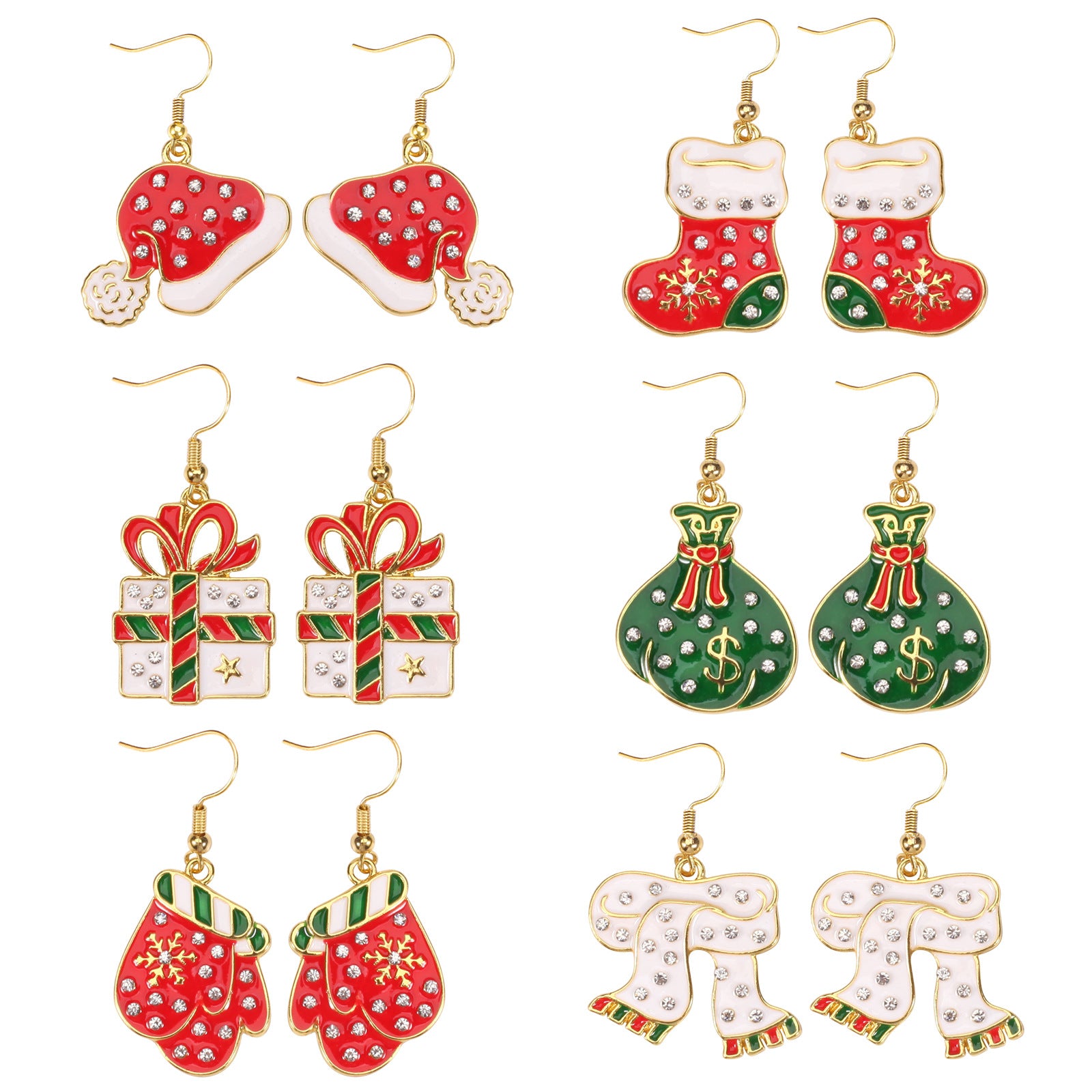 Christmas Earrings - Money Bag - Gift Box - Hat - Shoes - Gloves - Scarf - - product image 1