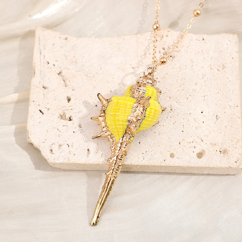 2019aliexpress : Ocean‑style Necklace with Gold‑trimmed Seashells and Conch - product image 32