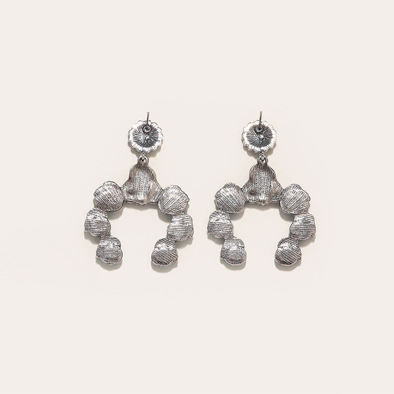 Turquoise Vintage Statement Floral Cross Earrings - product image 5