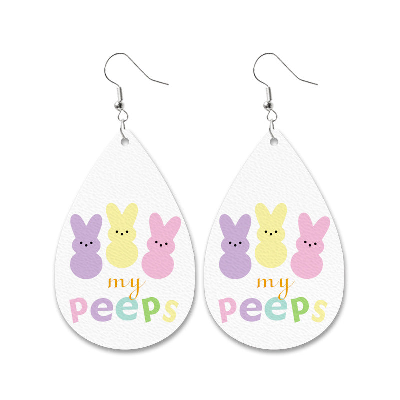Easter Bunny Fur Earrings Leopard Print Black and White Checkered Car Carrot