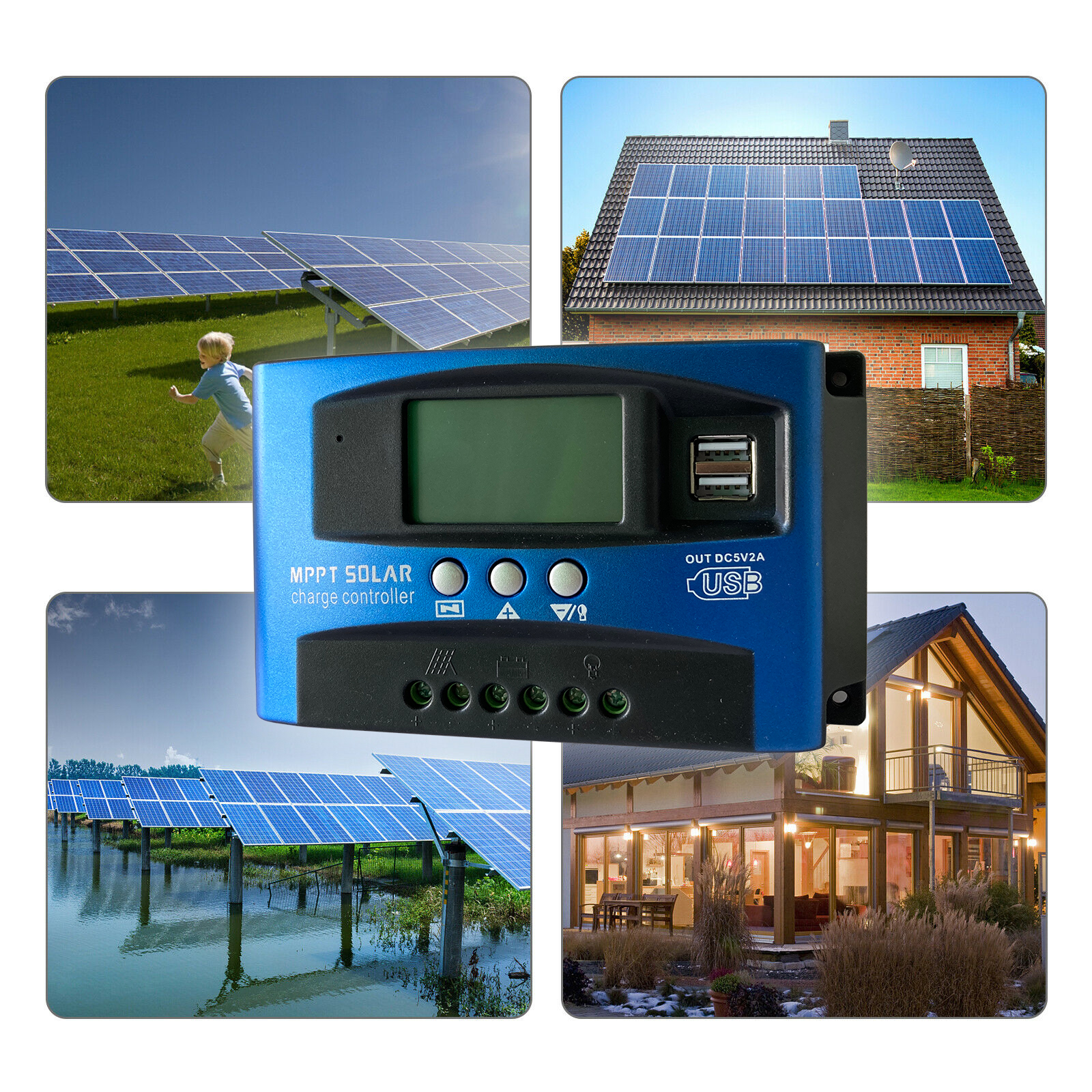 Ewonly ชาร์จเจอร์ 12v24v mppt solar charger controlle 30A-100A ชาร์จ เจอร์ ชาจเจอร์โซล่า ชารต์เจอร์ ชาร์จเจอร์โซล่าเซลล์