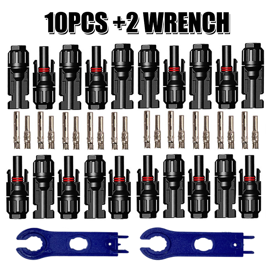 10 Pairs, Solar Plug MC4 Plug Male Female Solar Panel Plugs For 2.5/4/6 Mm2 Solar Cable Solar System Solar Panel Photovoltaic Connector