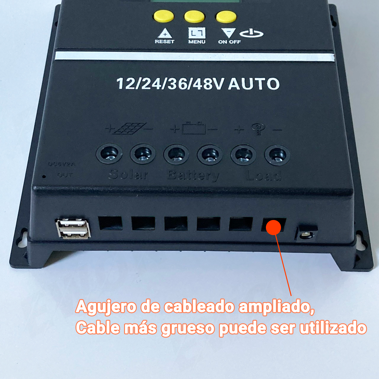 Controlador de Carga Solar MPPT 100A con Pantalla LCD y Doble USB - Regulador Solar Automático 12V/24V/36V/48V Compatible con Baterías de Plomo-Ácido/Litio, Controlador MPPT para Paneles Solares y Sistemas de Baterías