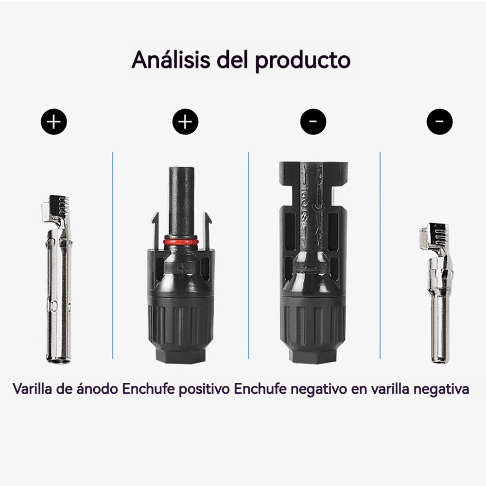 10 Pares, Conector Solar MC4 Macho Hembra para Paneles Solares, Conectores de Cable Solar de 2.5/4/6 Mm2, Sistema Solar, Conector Fotovoltaico para Paneles Solares