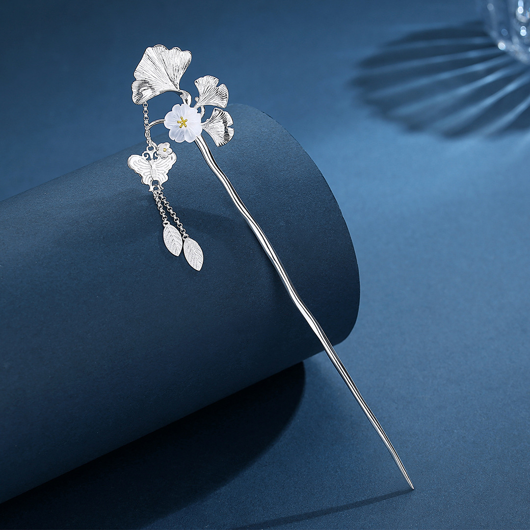 S999 foot silver hairpin