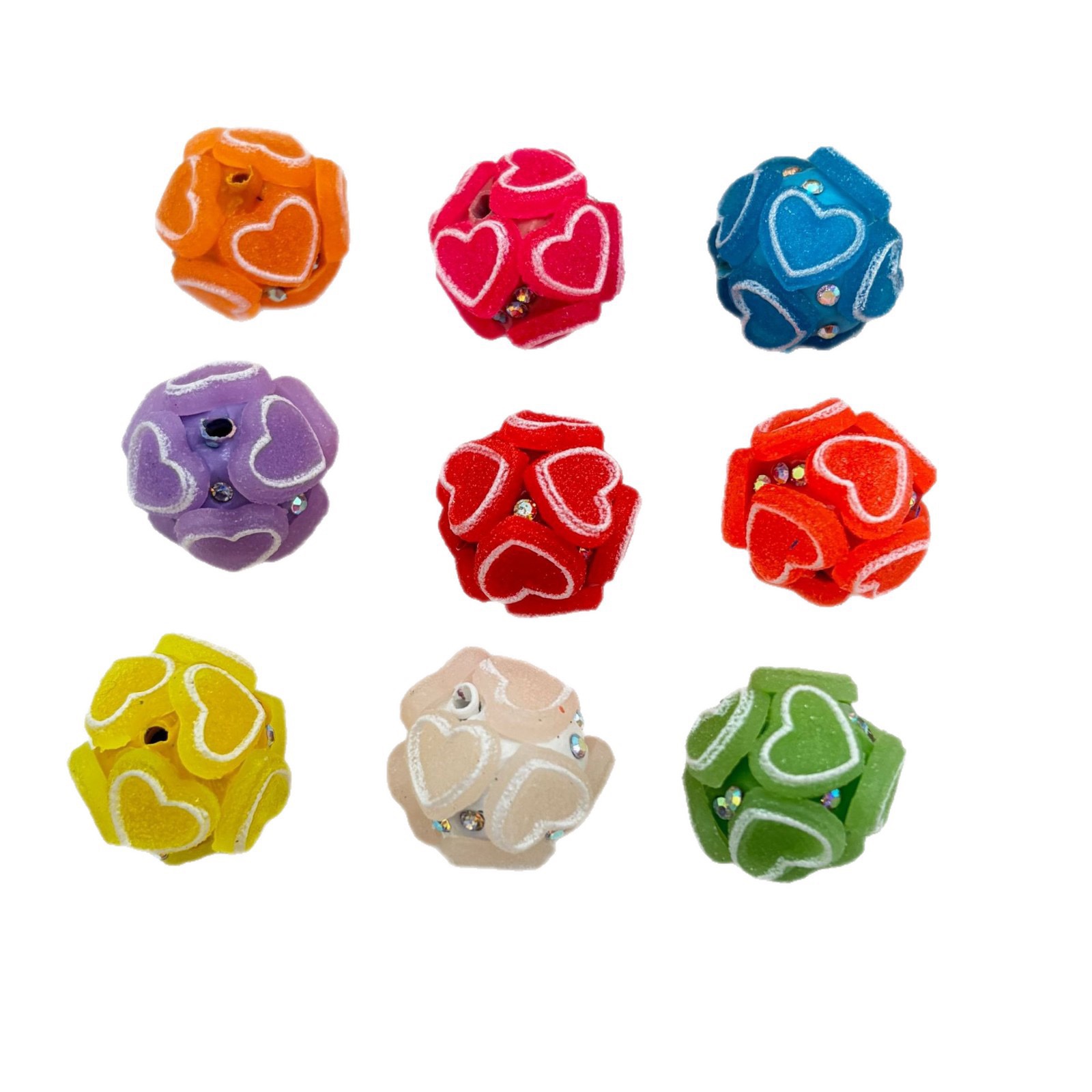 Rose Flower Ball Spacer Beads, 3D Floral Pearl Craft Beads for DIY Pen Making & Jewelry Accessories
