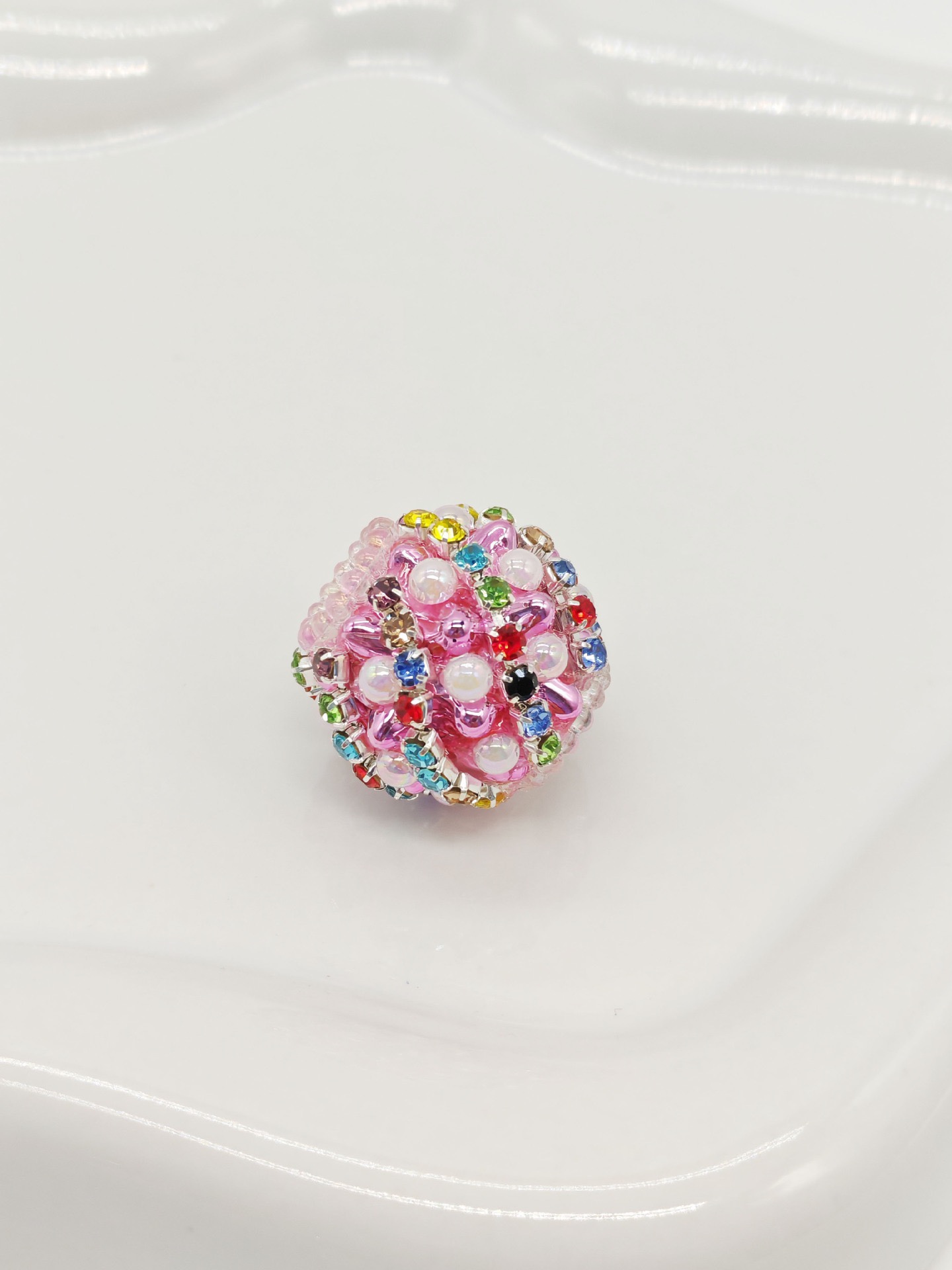 Multi-color Rhinestone Pearl Spacer Bead, DIY Bling Craft Bead for Pen Making & Jewelry Accessories
