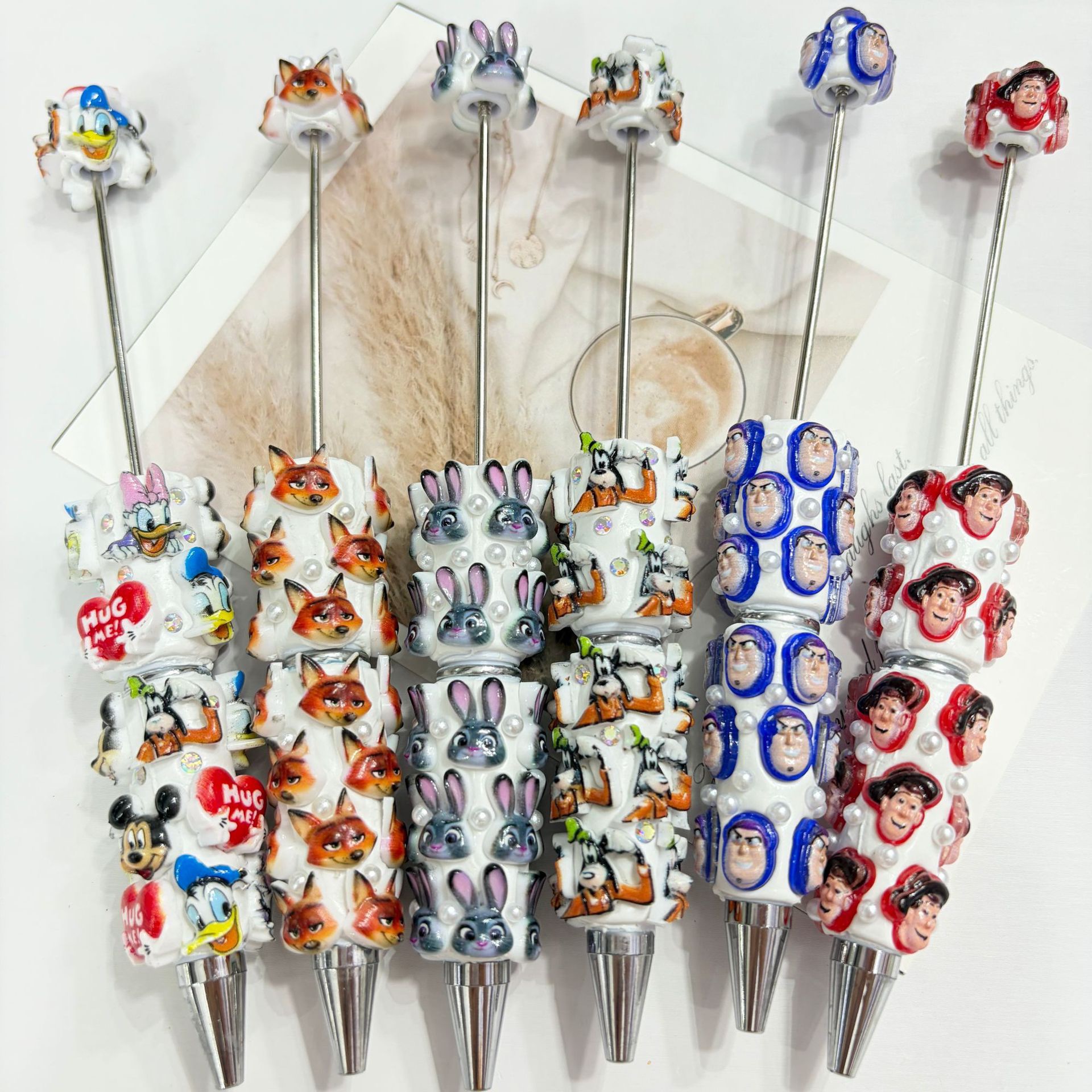 Cartoon Character Face Spacer Beads, Funny Expression Pearl Craft Beads for DIY Pen Making & Jewelry Accessories