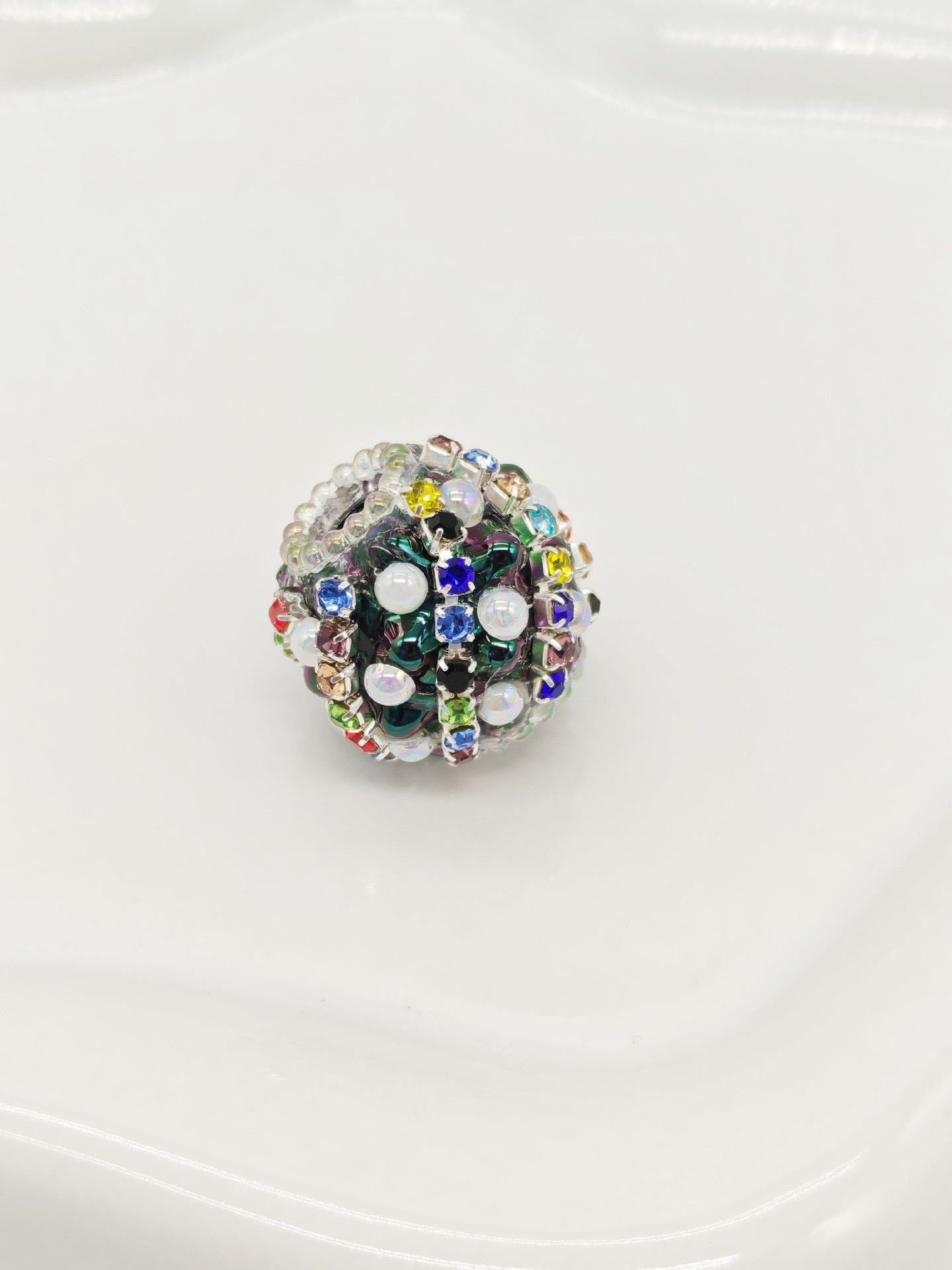Multi-color Rhinestone Pearl Spacer Bead, DIY Bling Craft Bead for Pen Making & Jewelry Accessories
