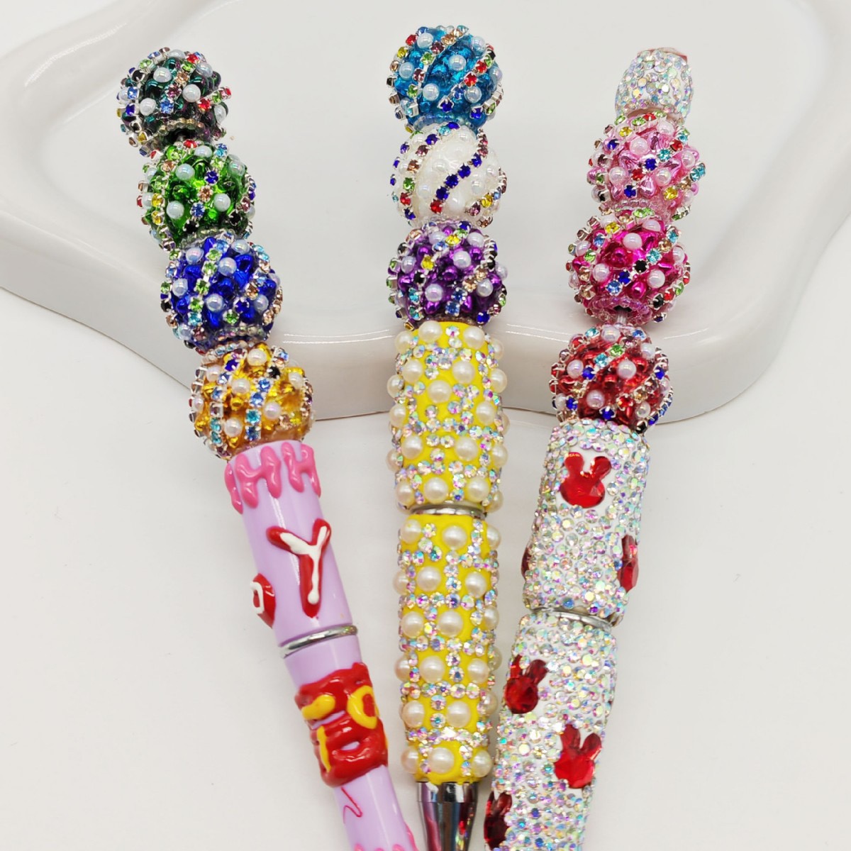 Multi-color Rhinestone Pearl Spacer Bead, DIY Bling Craft Bead for Pen Making & Jewelry Accessories
