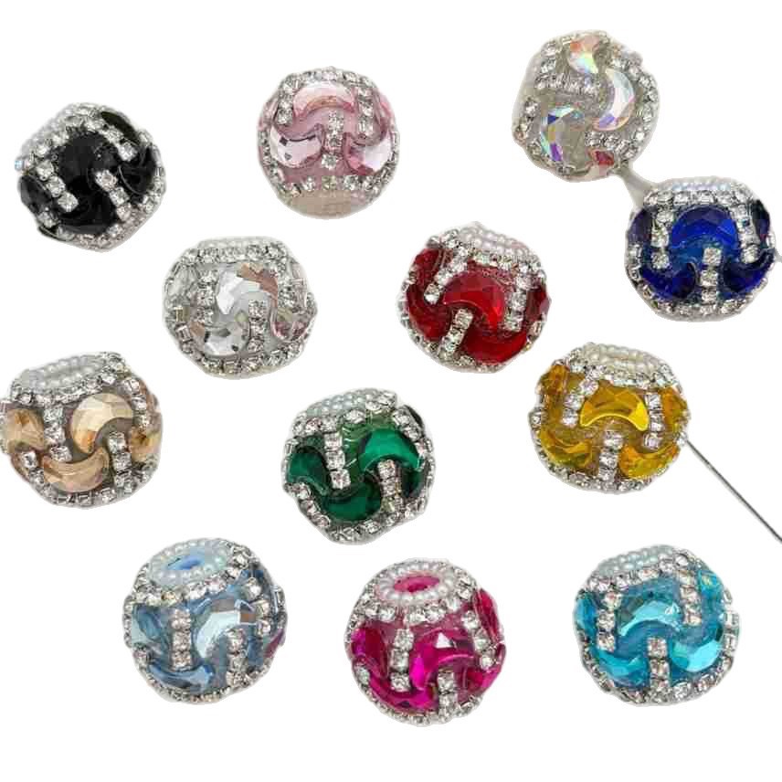 Gold Wave Rhinestone Spacer Beads, Luxury Bling Craft Beads for DIY Pen Making & Jewelry Accessories
