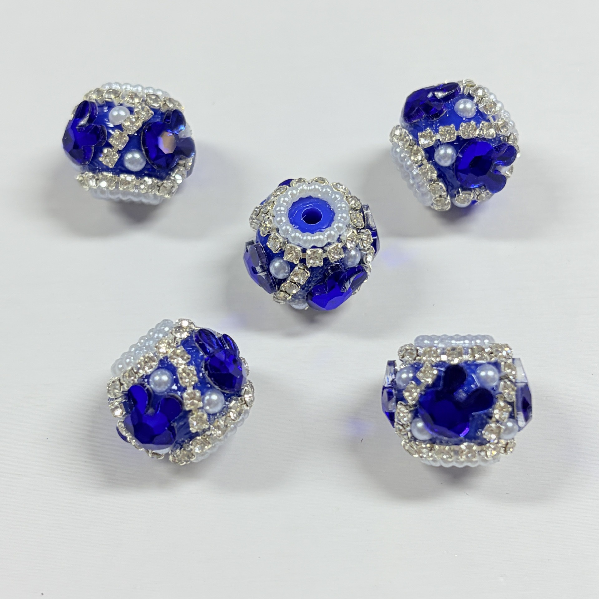 Green Mickey Head Rhinestone Spacer Beads, Cartoon Pearl Craft Beads for DIY Pen Making & Jewelry Accessories