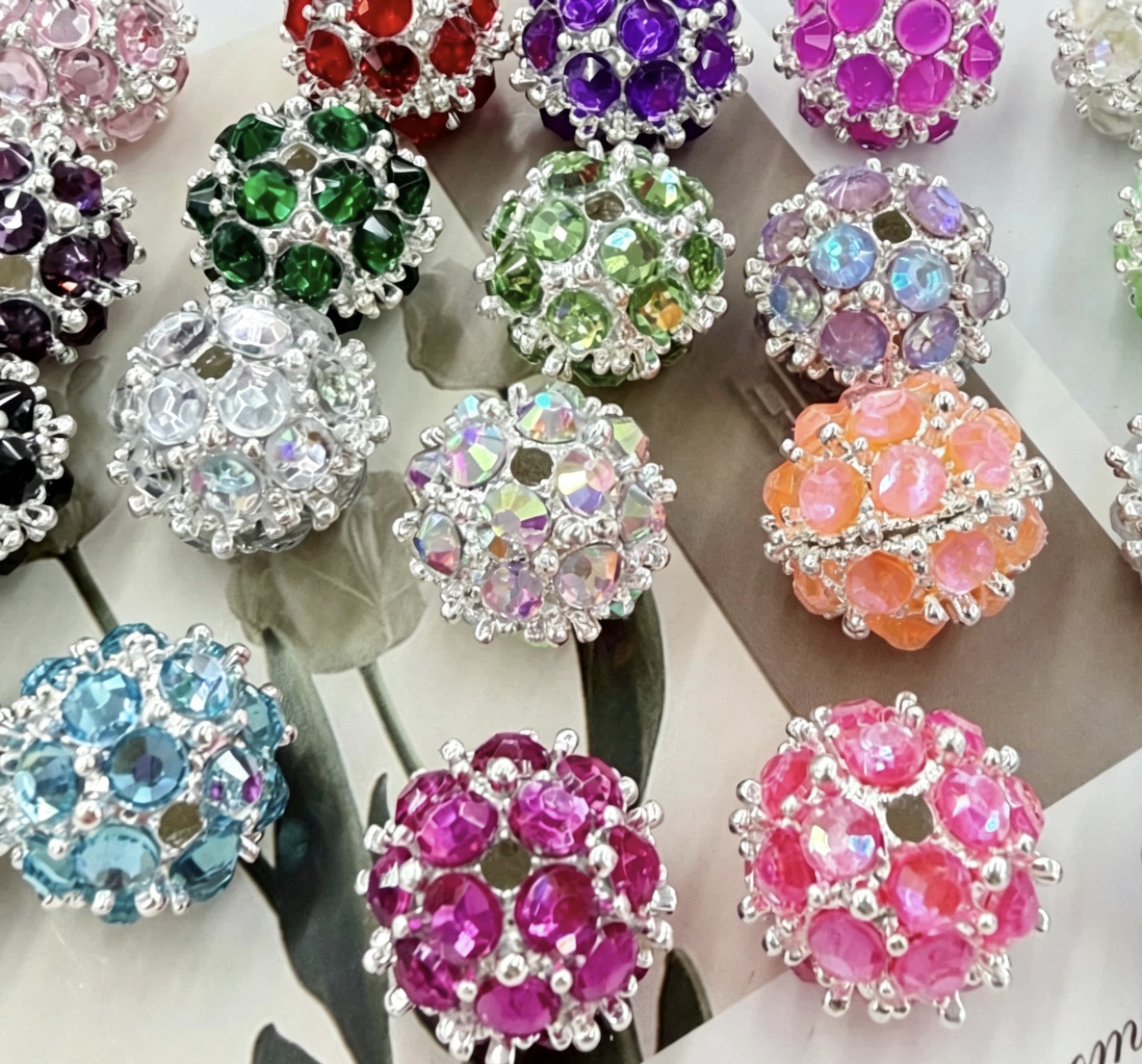 Rhinestone Round Spacer Beads, Bling Crystal Craft Beads for DIY Pen Making & Jewelry Accessories
